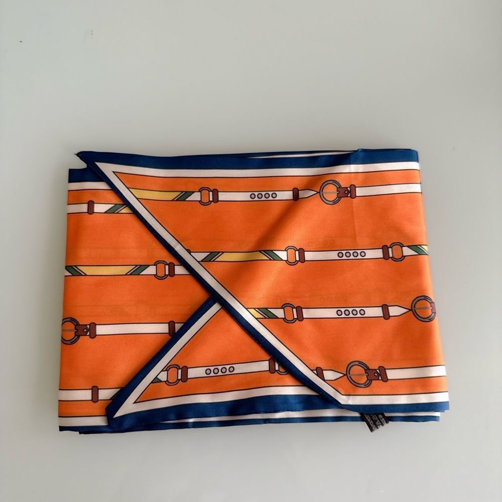Orange Striped Scarf S33 - Picture 3 of 4